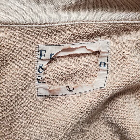 Frank & Eileen Belfast Sweatshirt Trench Coat Camel Triple Fleece Large FLAW - Picture 11 of 14